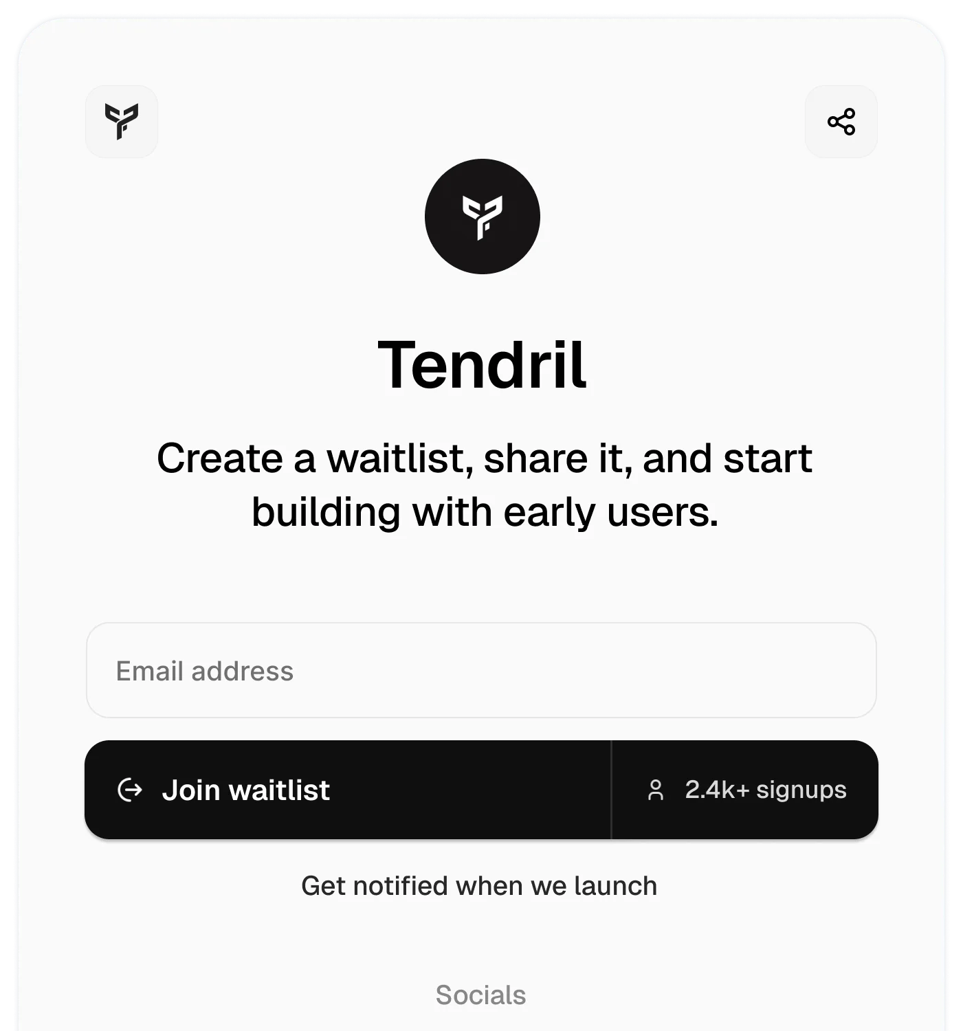 Tendril card example